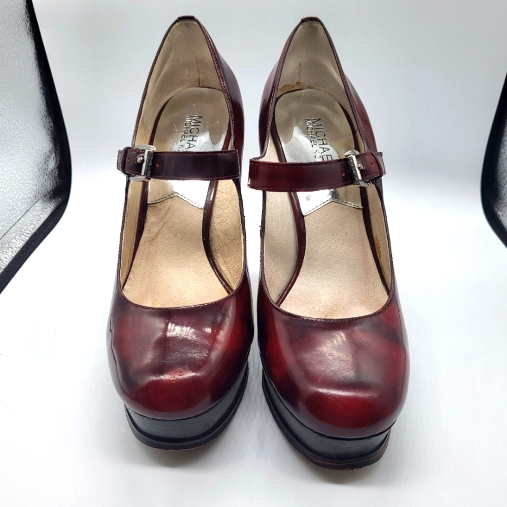 Michael Kors Eboni Bordeaux Mary Janes Platform Pump Sz.9